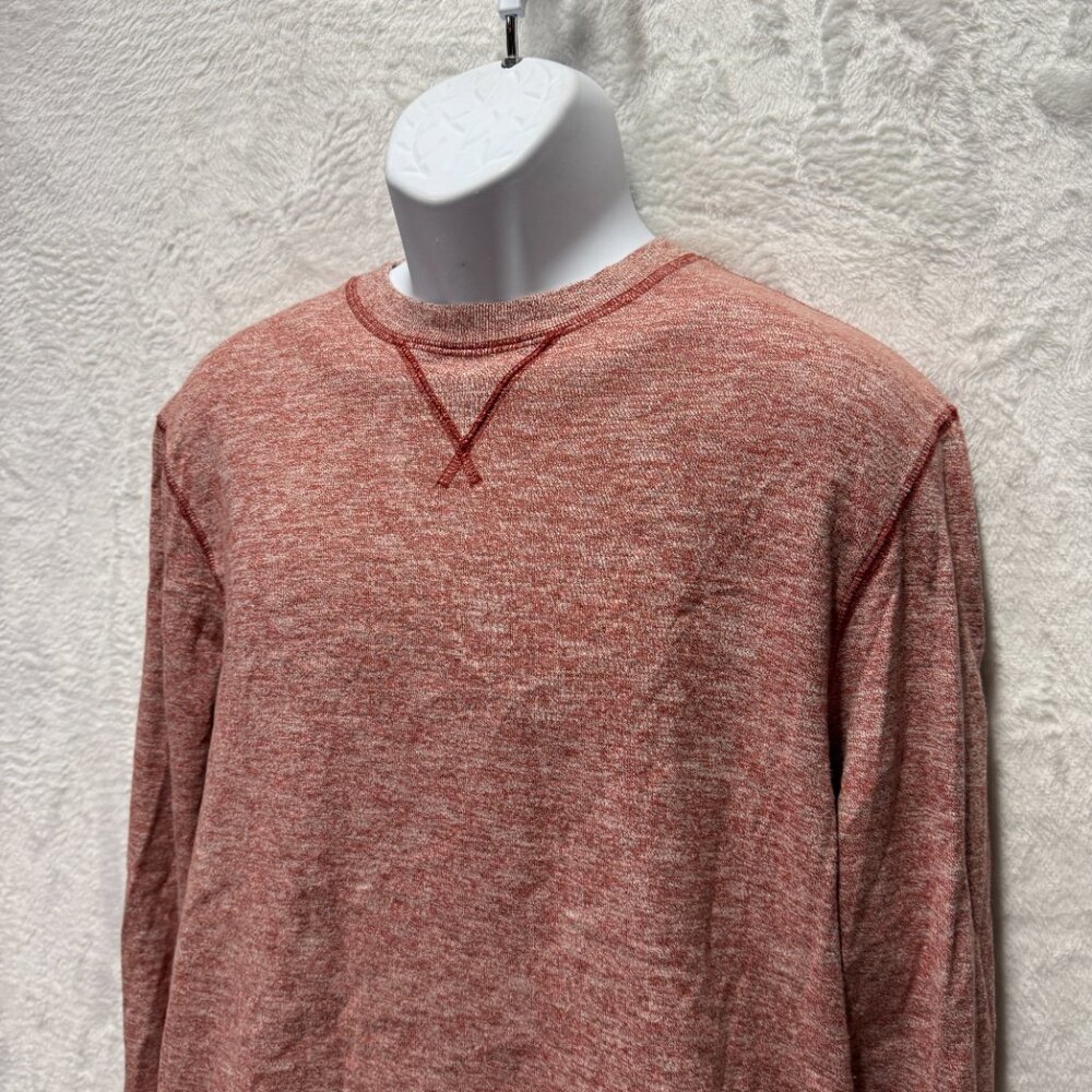 The North Face Shirt Mens Large Heather Red Knit Cotton Logo Contrast Stitching - Picture 4 of 14
